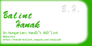 balint hanak business card